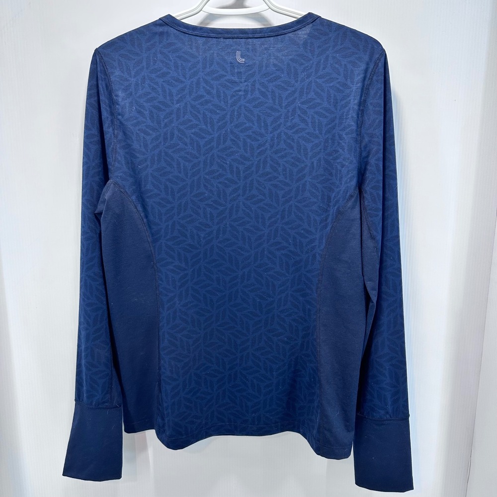 LOLË Athletic Top Women's M Wool Blend Geometric Print Thumbholes - Picture 5 of 11